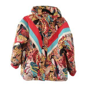 FARM RIO Ski Snowboard Jacket Womens Tropical Bananas Toucans Sz XS MISSING BELT